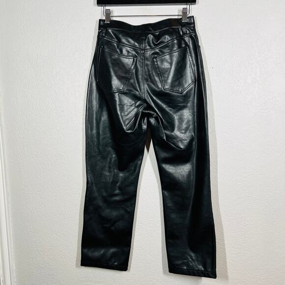 Abercrombie & Fitch 90s Straight Ultra High Rise Faux Leather Pant Black - 27 - Picture 5 of 5